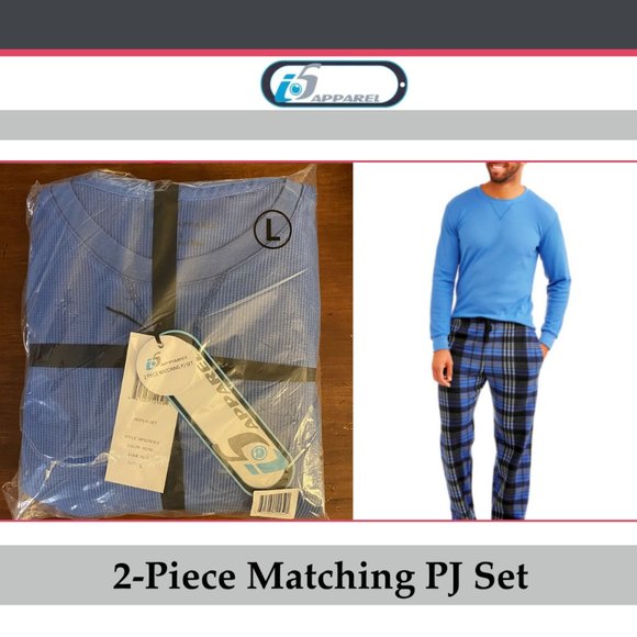 Thermal Sleepwear Fleece Men’s Pajama 2-Piece Set - Picture 1 of 7